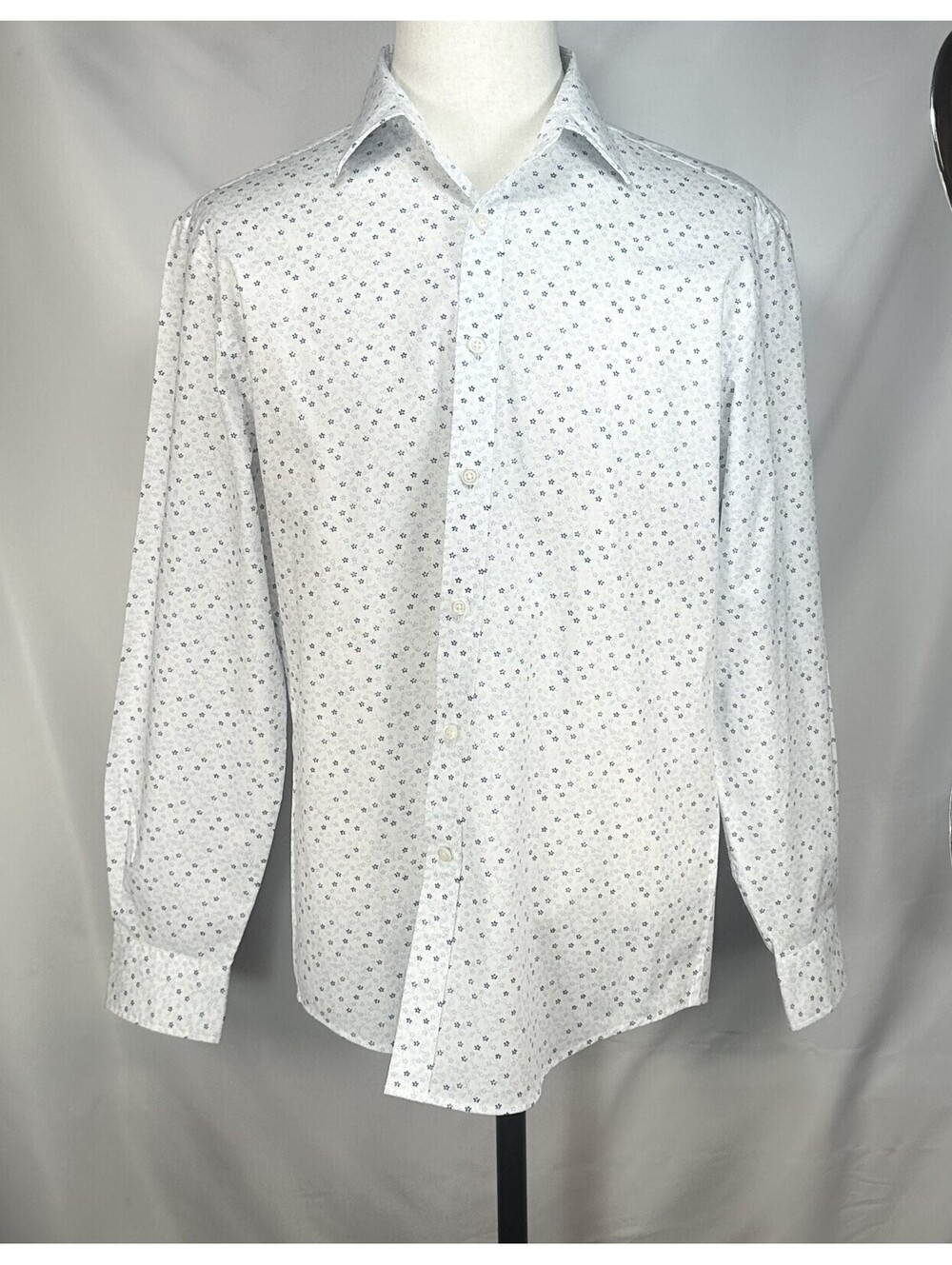 Jos A Bank Tailored Comfort Stretch Button Up Blue Mens M